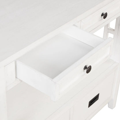 36 Farmhouse Pine Wood Console Table Entry Sofa Table with 4 Drawers & 1 Storage Shelf