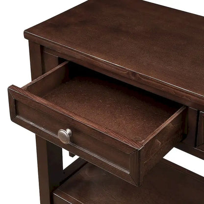 36 Farmhouse Pine Wood Console Table Entry Sofa Table with 4 Drawers & 1 Storage Shelf