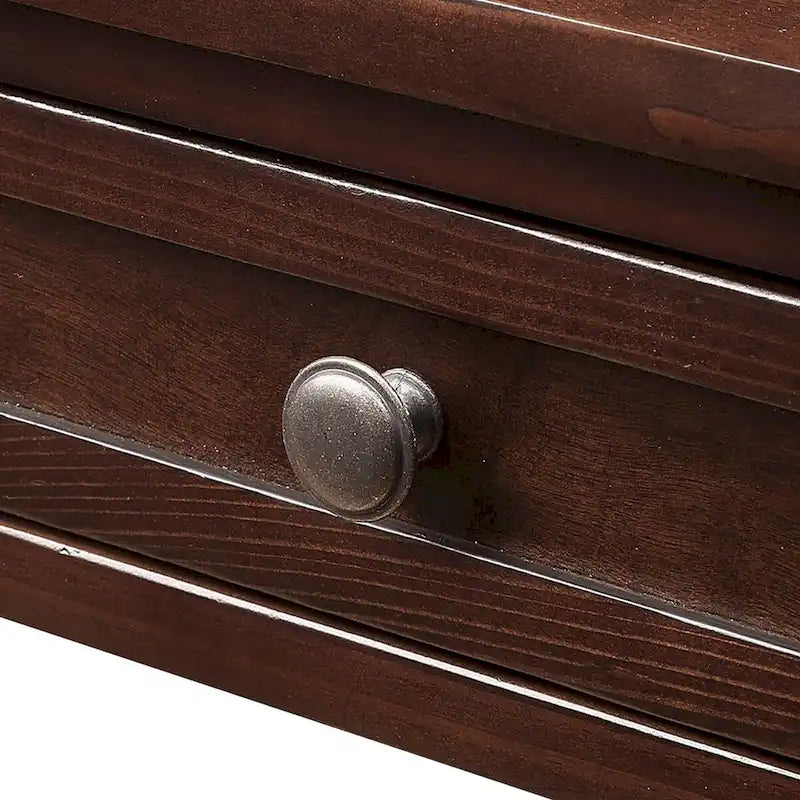 36 Farmhouse Pine Wood Console Table Entry Sofa Table with 4 Drawers & 1 Storage Shelf