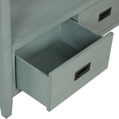 36 Farmhouse Pine Wood Console Table Entry Sofa Table with 4 Drawers & 1 Storage Shelf