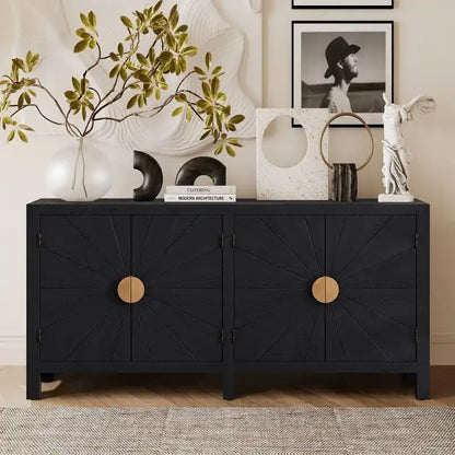 Ash Veneer 60 Sideboard Cabinet with Adjustable Shelves