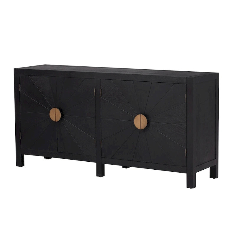 Ash Veneer 60 Sideboard Cabinet with Adjustable Shelves