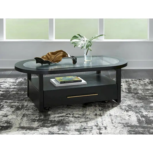 Signature Design by Ashley Winbardi Black/Gray Coffee Table - 52 W x 28 D x 18.25 H