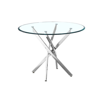 Artisan Contemporary Round Clear Dining Tempered Glass Table
