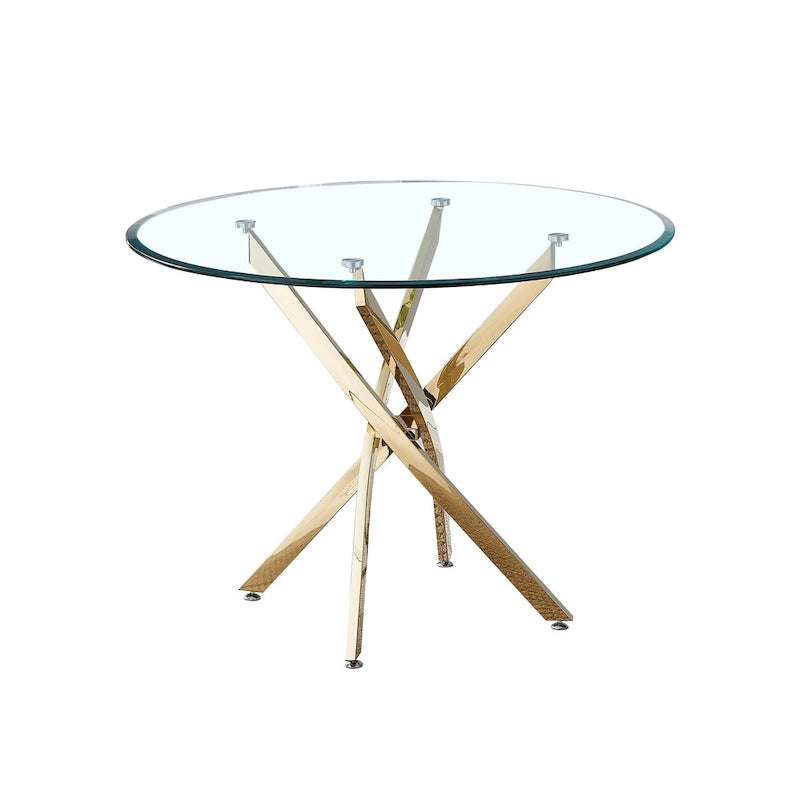 Artisan Contemporary Round Clear Dining Tempered Glass Table