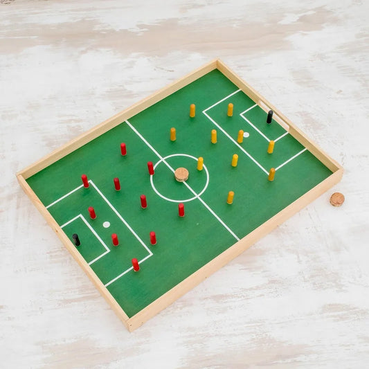 Novica Handmade Desktop Soccer Pinewood Game