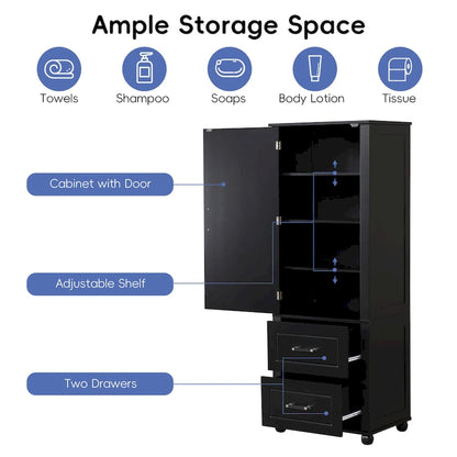 Tall Bathroom Storage Cabinet,Freestanding Storage Cabinet