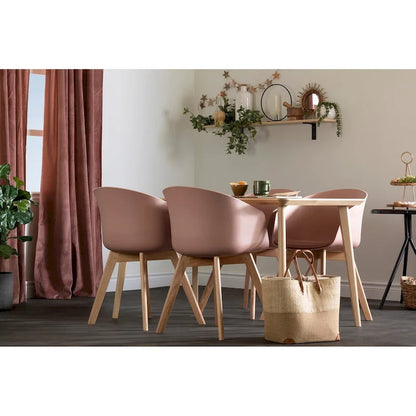 Flam Set of 2 Dinning Chair with Beech Wood Legs