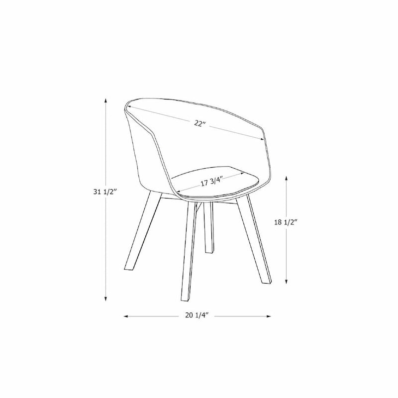 Flam Set of 2 Dinning Chair with Beech Wood Legs