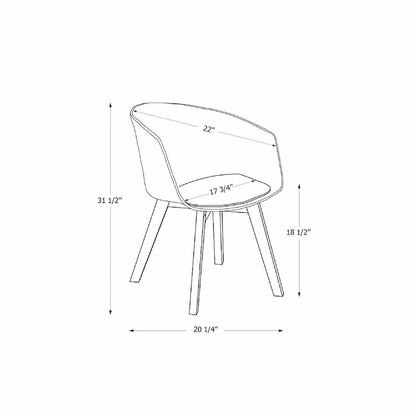 Flam Set of 2 Dinning Chair with Beech Wood Legs