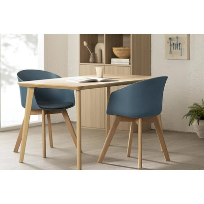 Flam Set of 2 Dinning Chair with Beech Wood Legs