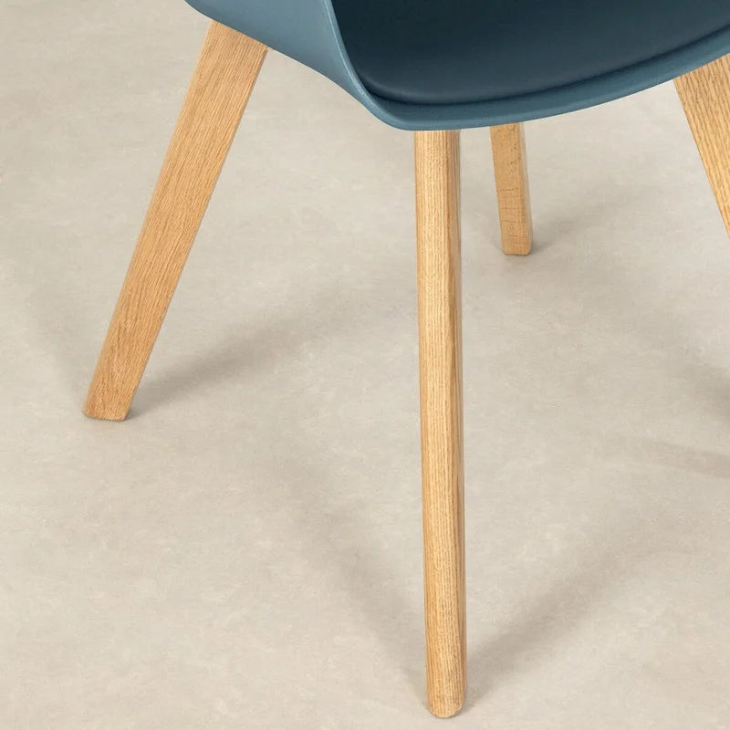 Flam Set of 2 Dinning Chair with Beech Wood Legs