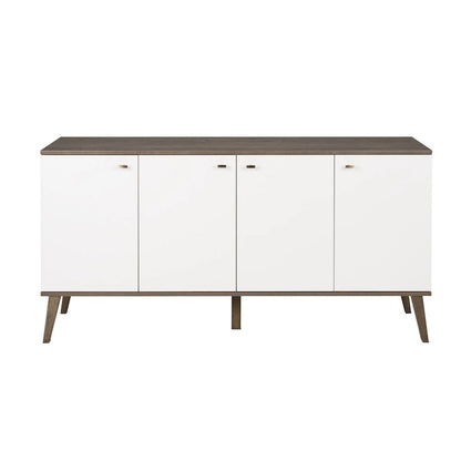 Prepac Milo Mid-Century Modern 4-Door Buffet - 64 W x 32 H x 16 D