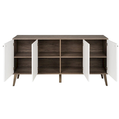 Prepac Milo Mid-Century Modern 4-Door Buffet - 64 W x 32 H x 16 D