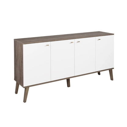 Prepac Milo Mid-Century Modern 4-Door Buffet - 64 W x 32 H x 16 D