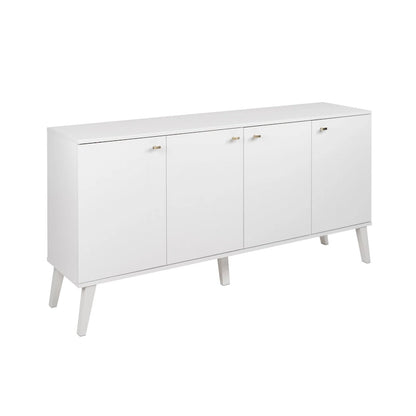 Prepac Milo Mid-Century Modern 4-Door Buffet - 64 W x 32 H x 16 D