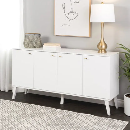 Prepac Milo Mid-Century Modern 4-Door Buffet - 64 W x 32 H x 16 D
