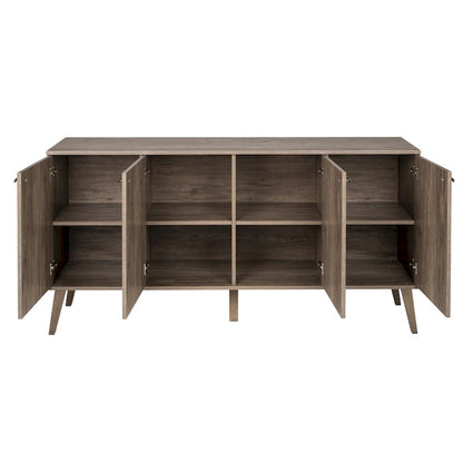 Prepac Milo Mid-Century Modern 4-Door Buffet - 64 W x 32 H x 16 D