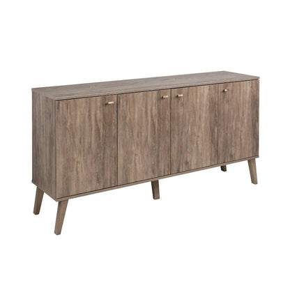 Prepac Milo Mid-Century Modern 4-Door Buffet - 64 W x 32 H x 16 D