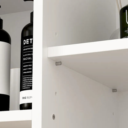 Elegant White Buffet Cabinet with Rotating Drawers Laundry Cabinet