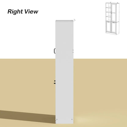 Elegant White Buffet Cabinet with Rotating Drawers Laundry Cabinet