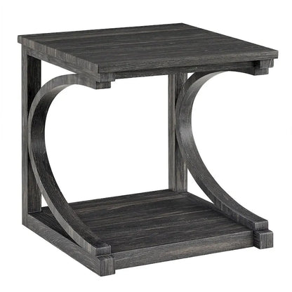 Unique Coffee Table, Solid Wood 23.8 Inch Modern Coffee Table Center Table With Storage, Solid Wood Special Shape Coffee Table