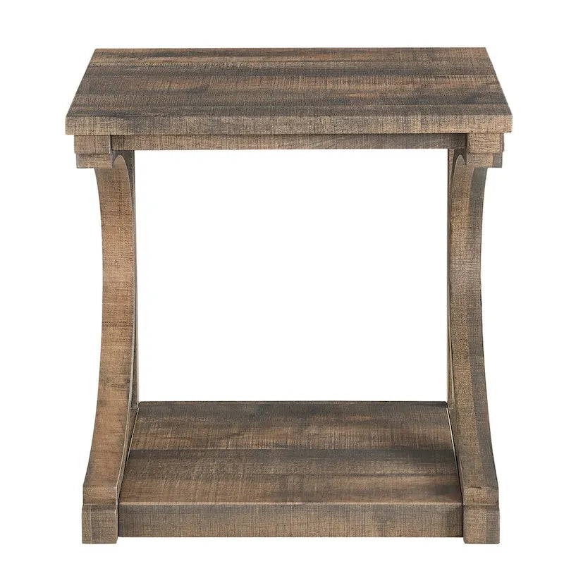 Unique Coffee Table, Solid Wood 23.8 Inch Modern Coffee Table Center Table With Storage, Solid Wood Special Shape Coffee Table
