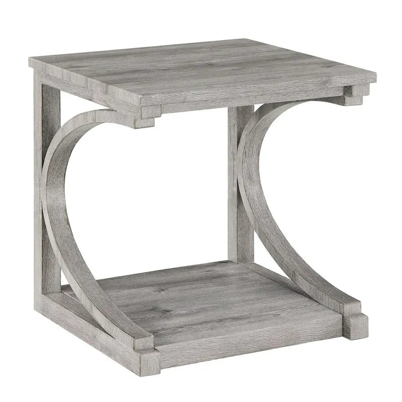 Unique Coffee Table, Solid Wood 23.8 Inch Modern Coffee Table Center Table With Storage, Solid Wood Special Shape Coffee Table