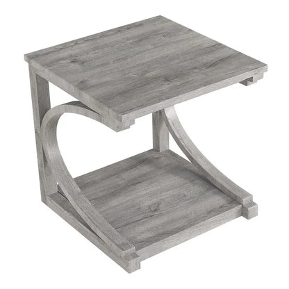 Unique Coffee Table, Solid Wood 23.8 Inch Modern Coffee Table Center Table With Storage, Solid Wood Special Shape Coffee Table
