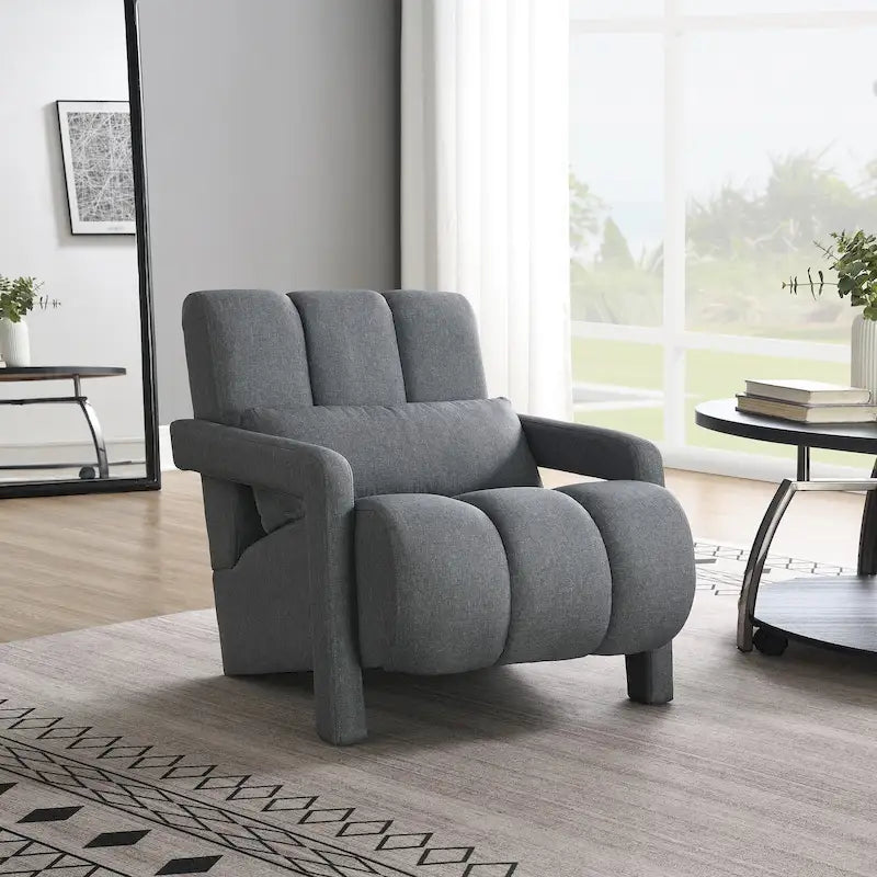 28H Modern Upholstered Accent Chair with a Pillow
