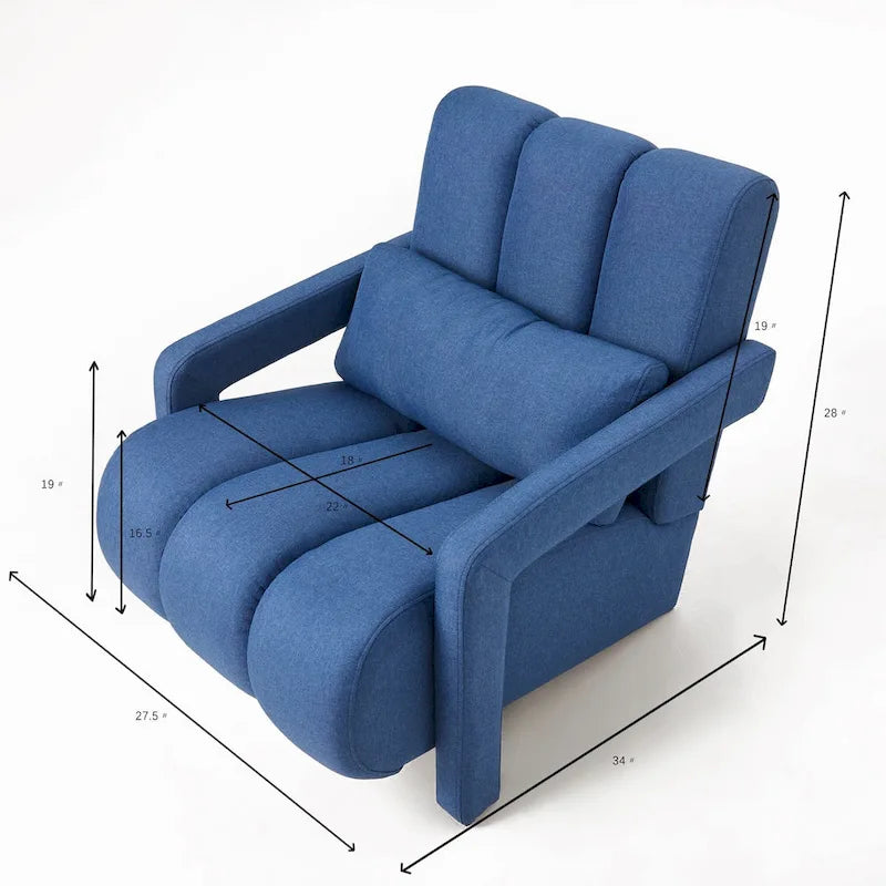 28H Modern Upholstered Accent Chair with a Pillow