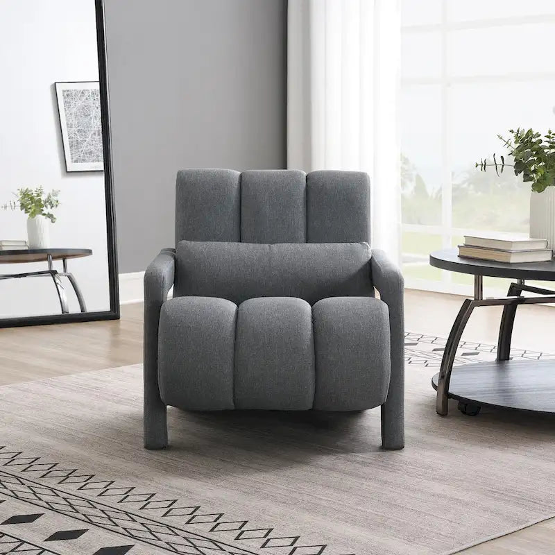 28H Modern Upholstered Accent Chair with a Pillow