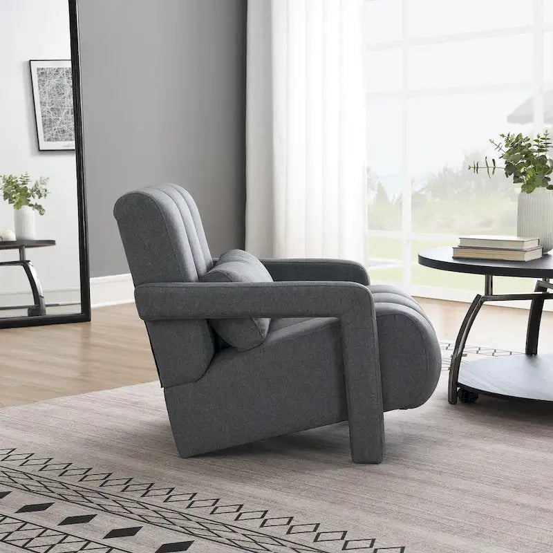 28H Modern Upholstered Accent Chair with a Pillow