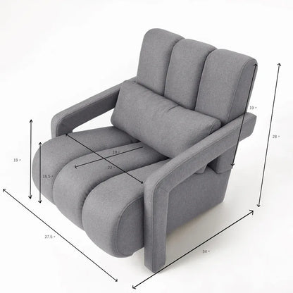 28H Modern Upholstered Accent Chair with a Pillow
