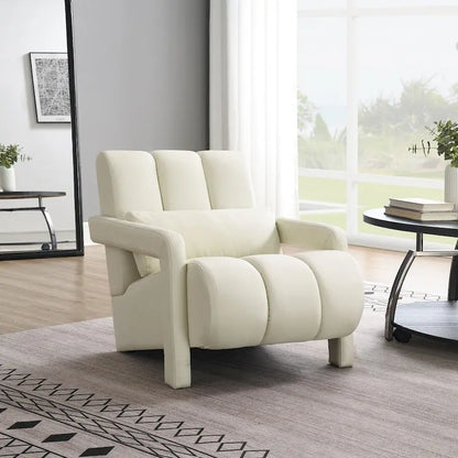 28H Modern Upholstered Accent Chair with a Pillow