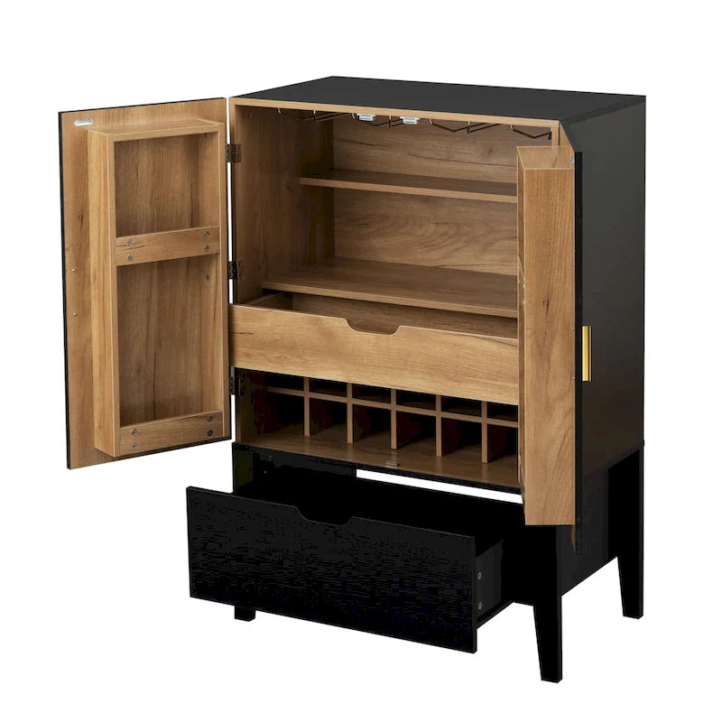 Sideboard Cabinet with Wine Racks & Stemware Holder for hallways,living rooms