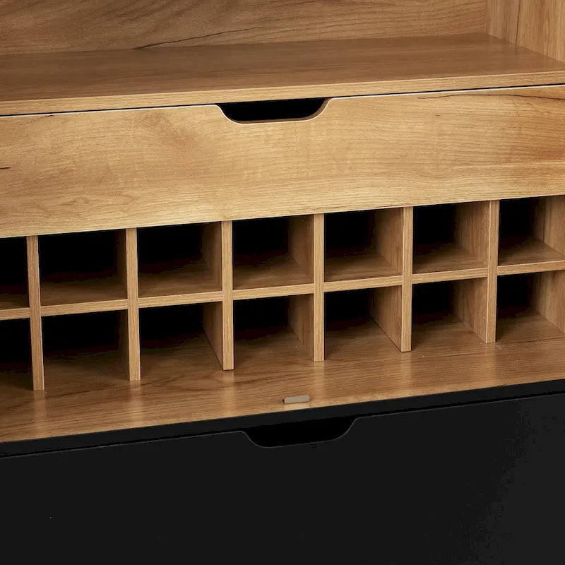 Sideboard Cabinet with Wine Racks & Stemware Holder for hallways,living rooms