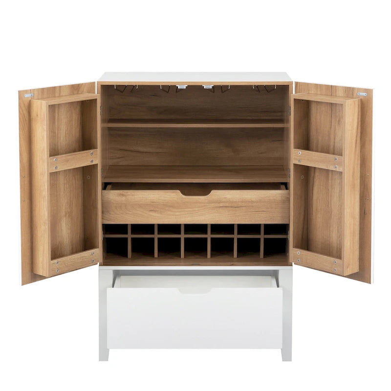 Sideboard Cabinet with Wine Racks & Stemware Holder for hallways,living rooms