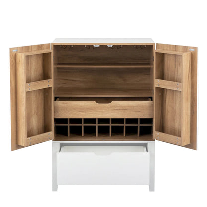 Sideboard Cabinet with Wine Racks & Stemware Holder for hallways,living rooms