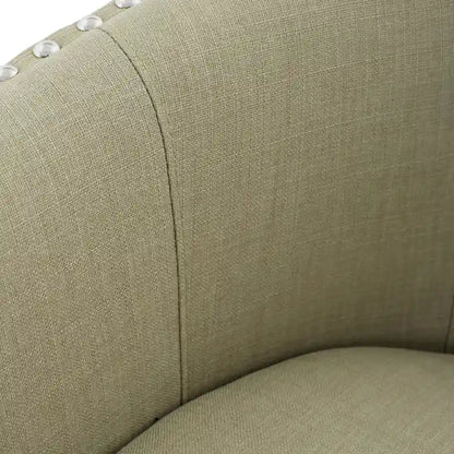 Modern Nailhead Upholstered Linen Swivel Accent Chair