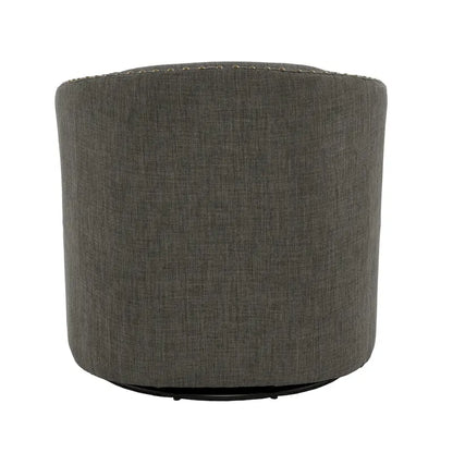 Modern Nailhead Upholstered Linen Swivel Accent Chair