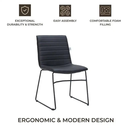 Leather Polyester Office Chair with Stainless Steel Base Zylar Series