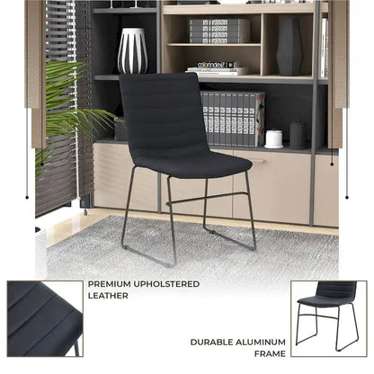 Leather Polyester Office Chair with Stainless Steel Base Zylar Series