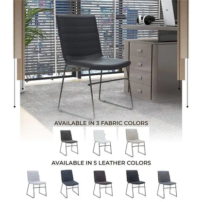 Leather Polyester Office Chair with Stainless Steel Base Zylar Series