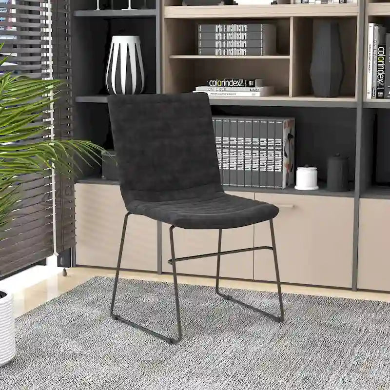 Leather Polyester Office Chair with Stainless Steel Base Zylar Series