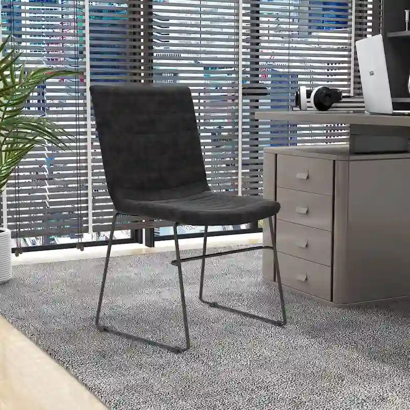 Leather Polyester Office Chair with Stainless Steel Base Zylar Series