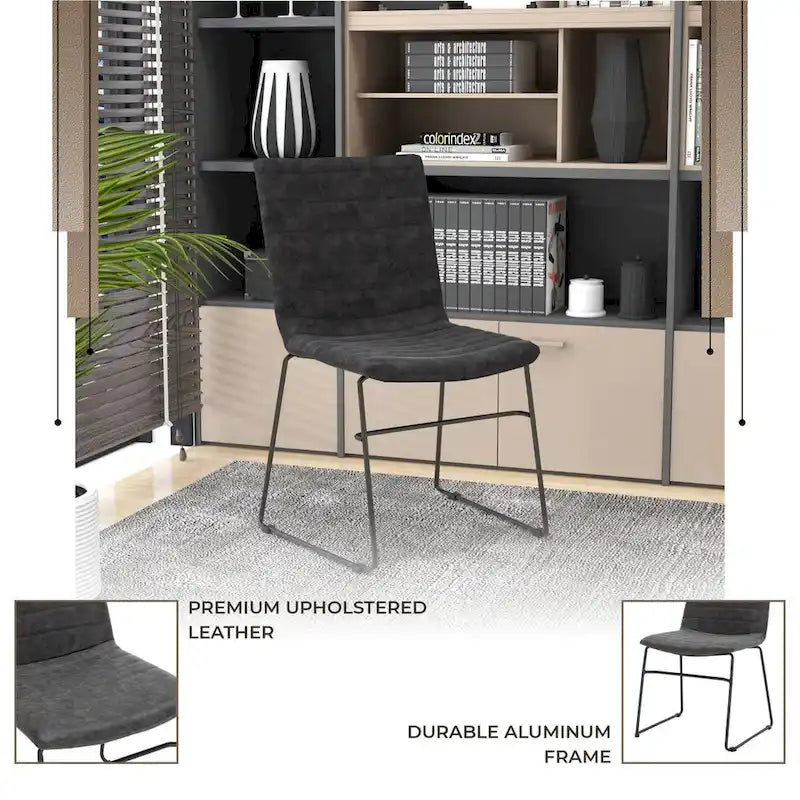 Leather Polyester Office Chair with Stainless Steel Base Zylar Series