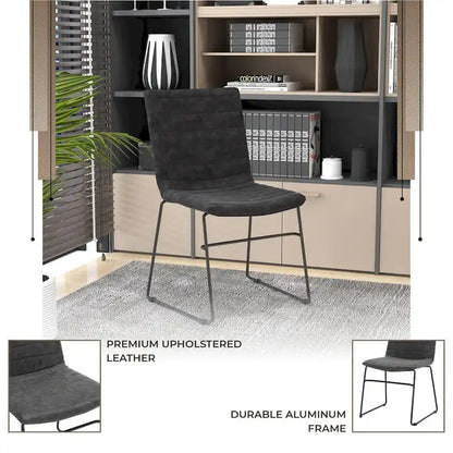 Leather Polyester Office Chair with Stainless Steel Base Zylar Series