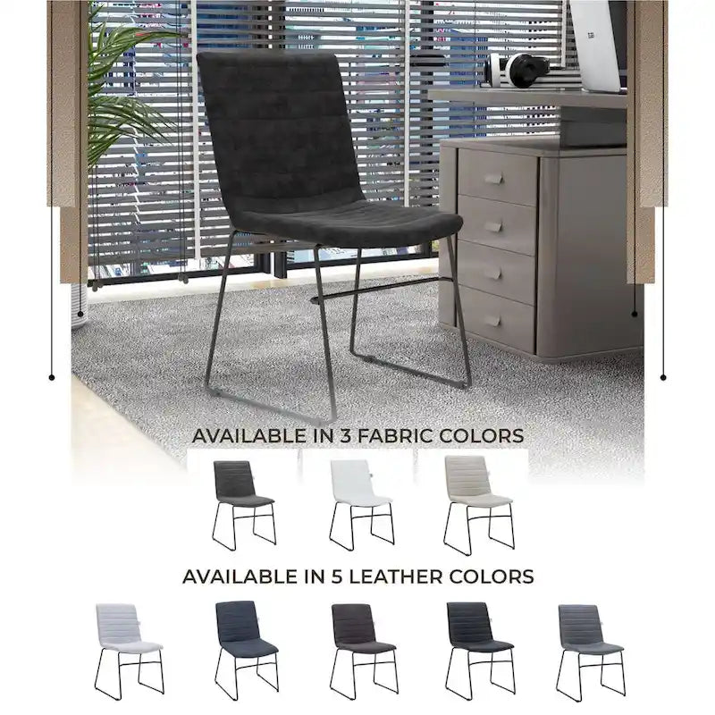 Leather Polyester Office Chair with Stainless Steel Base Zylar Series