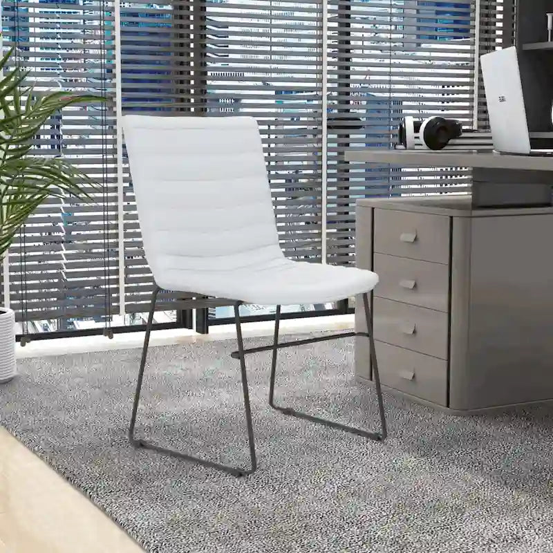 Leather Polyester Office Chair with Stainless Steel Base Zylar Series
